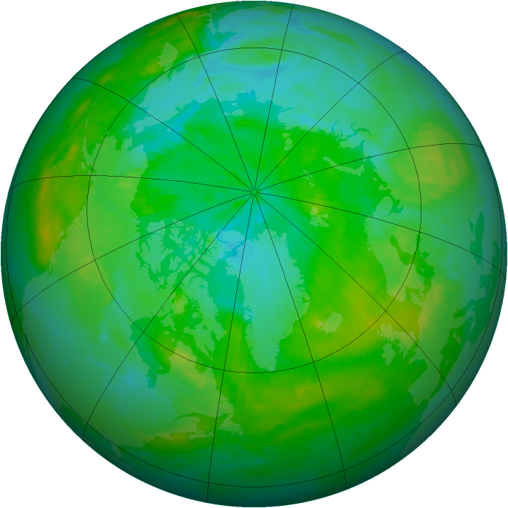 Arctic ozone map for 05 August 2001